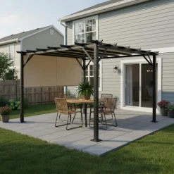 Steel Pergola 10' x 10' - Beige