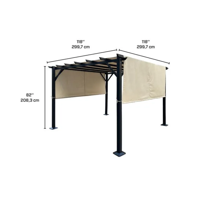 Steel Pergola 10' x 10' - Beige
