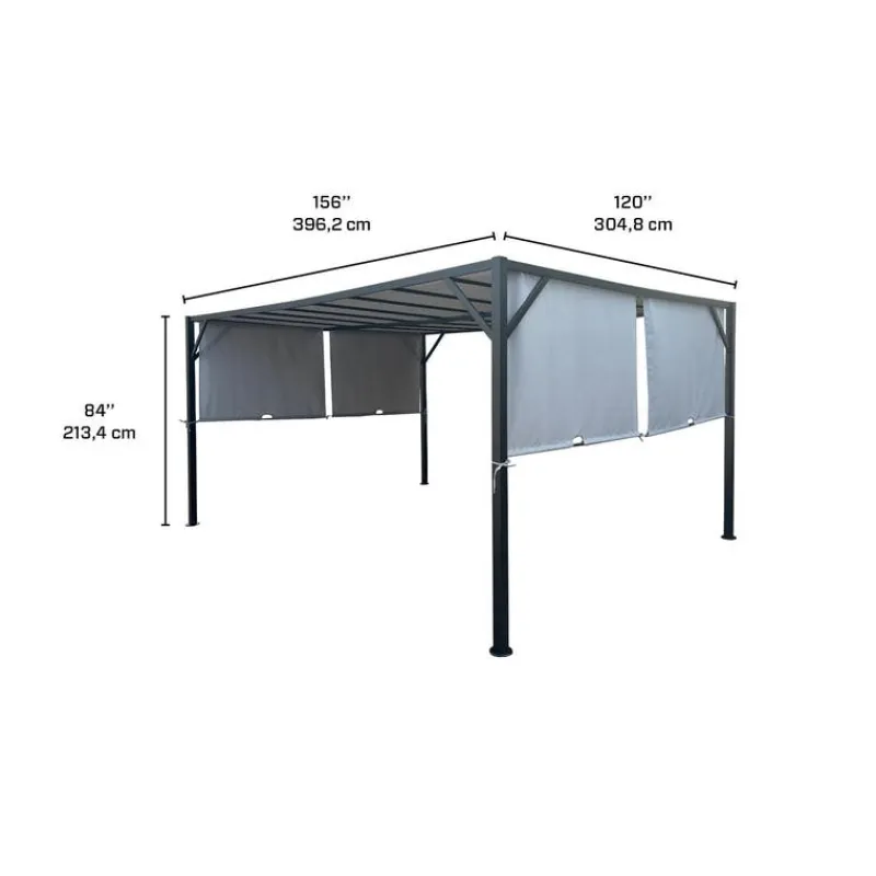 Steel Pergola 10' x 13' - Grey