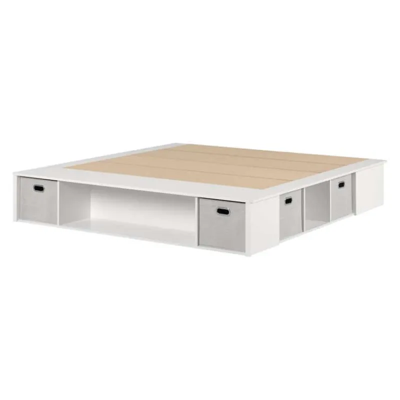 Meubles South Shore Storage Platform Bed With Baskets (78") - South Shore