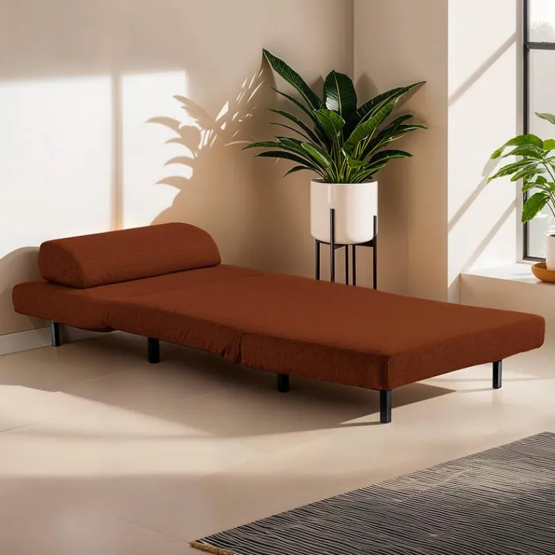 Swivel Armchair Bed - Rust