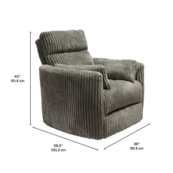 MINHAS Swivel Corduroy Velvet Rocker Recliner -
