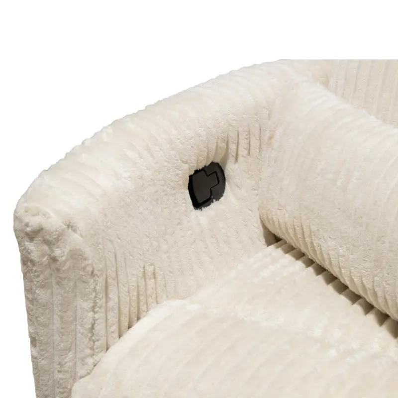 MINHAS Swivel Corduroy Velvet Rocker Recliner -
