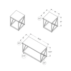 Monarch Table set - 3pcs set / marble / metal -