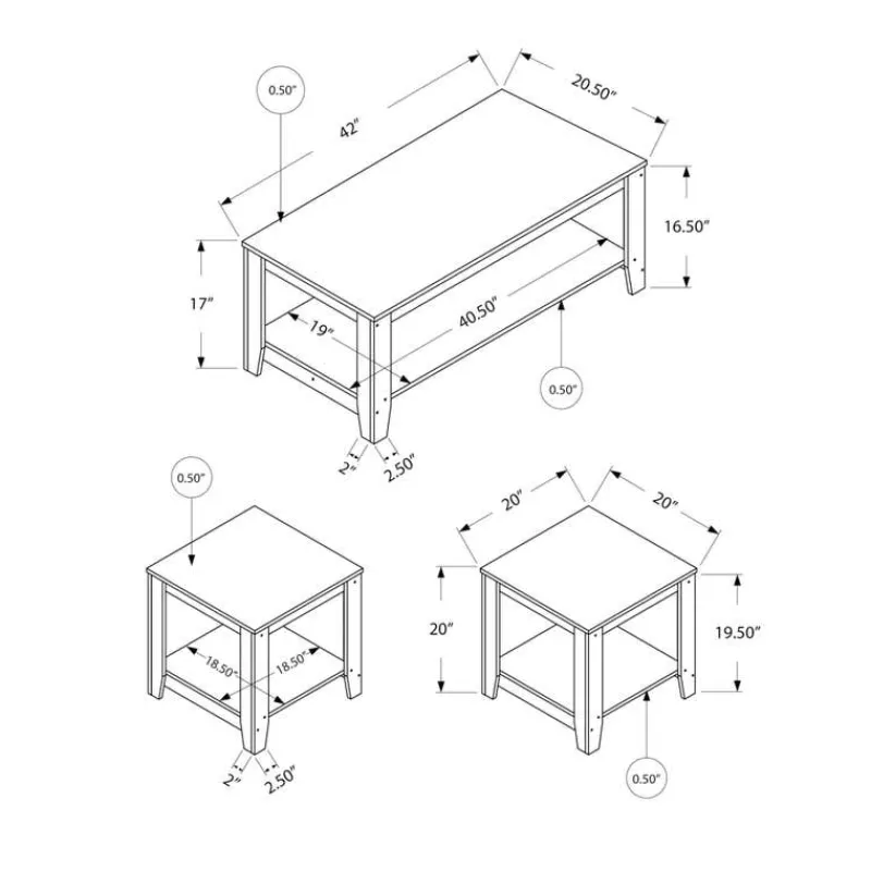 Monarch Table set - 3pcs set / industrial -
