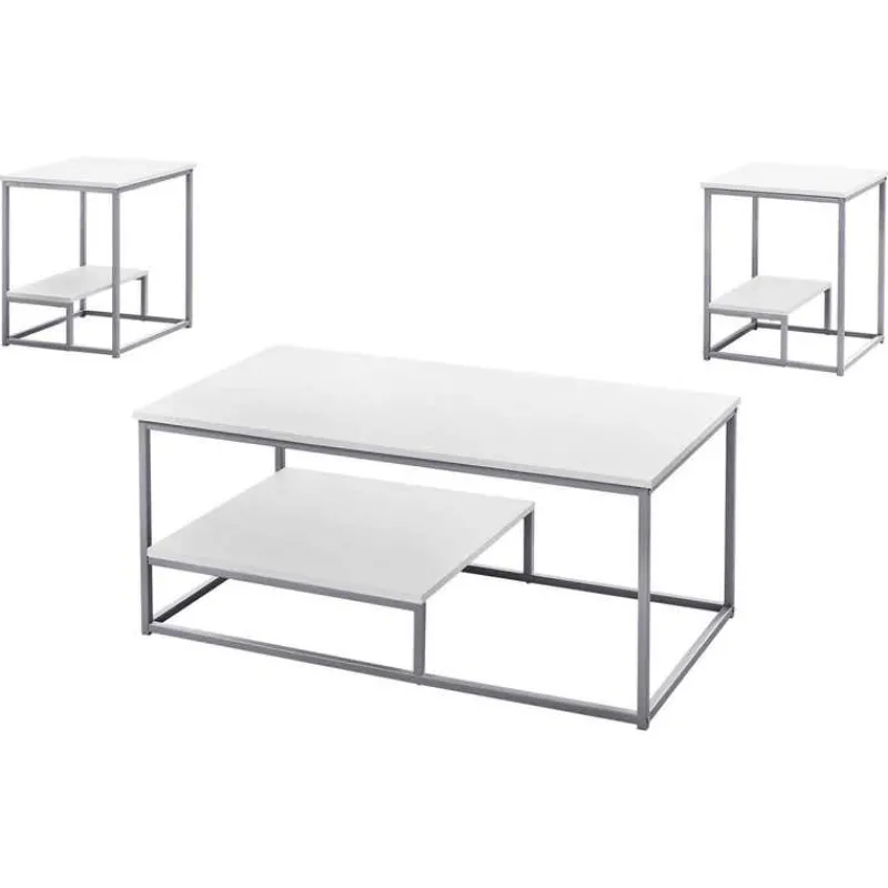 Monarch Table set - 3pcs set / / silver metal -