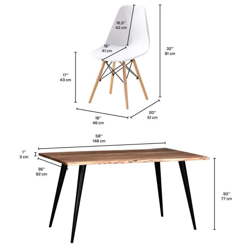 Table with 4 chairs