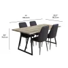 Table with 4 Chairs - Black