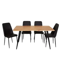 Table with 4 Chairs - Black