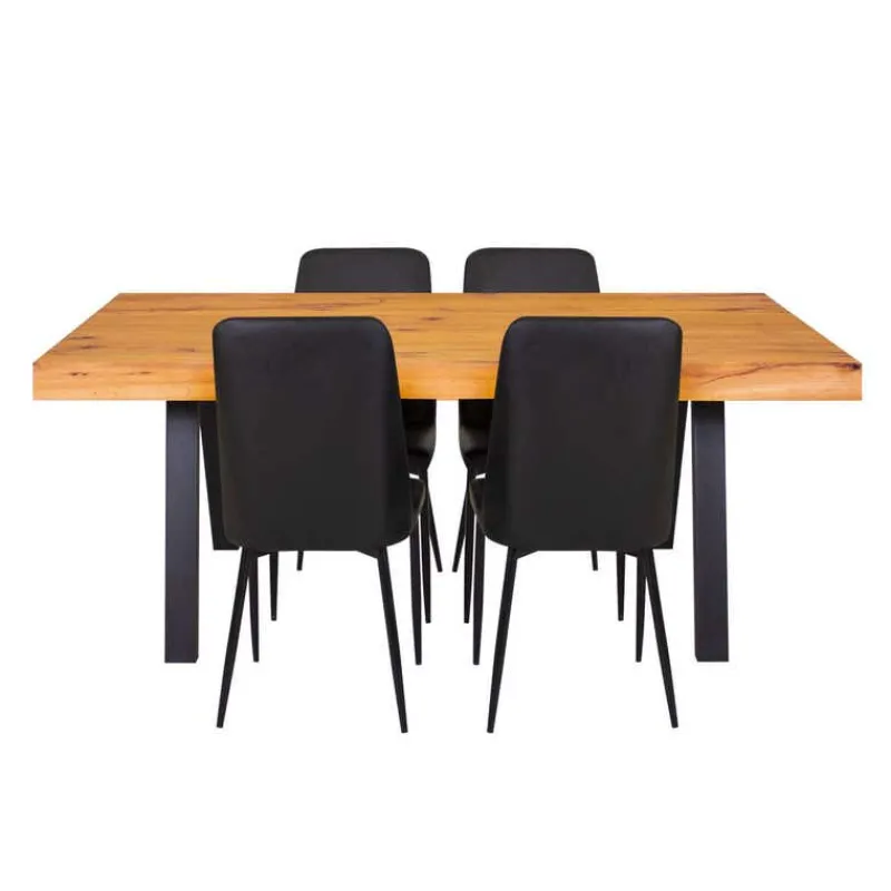 Table with 4 chairs - Black