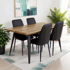 Table with 4 Chairs - Black