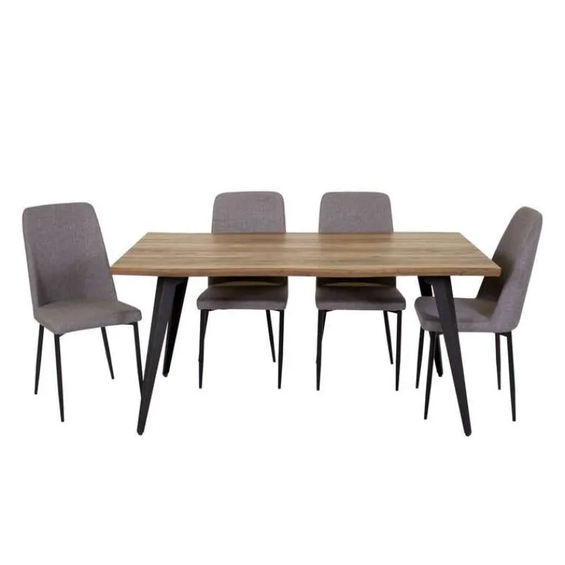 Table with 4 Chairs - Grey