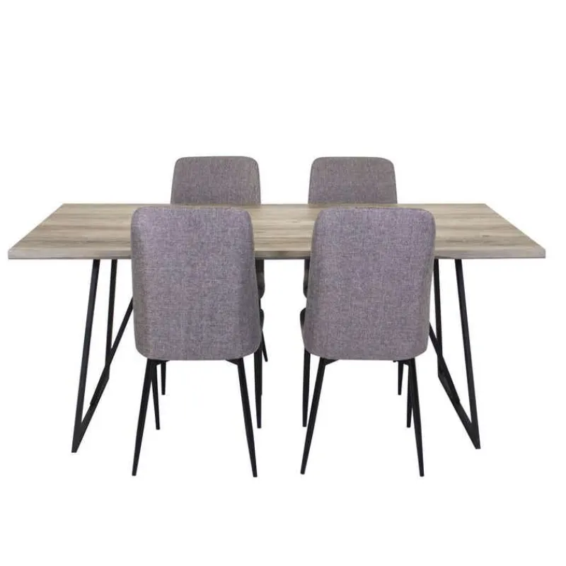 Table with 4 Chairs - Grey