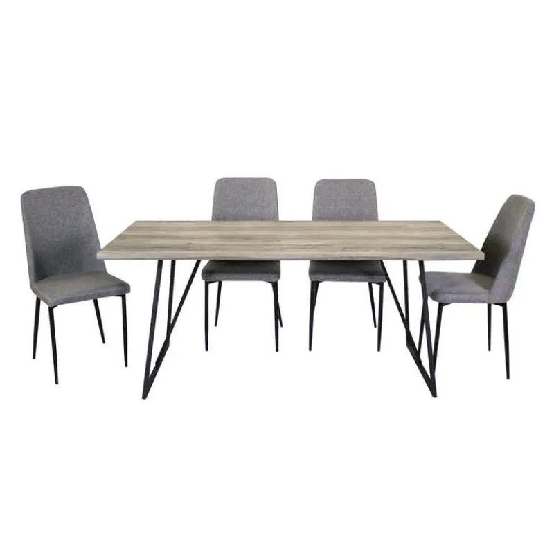 Table with 4 Chairs - Grey