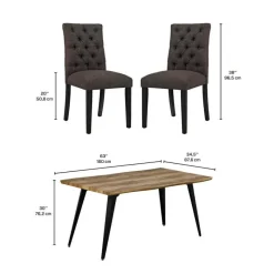 Table with 4 Chairs - Grey