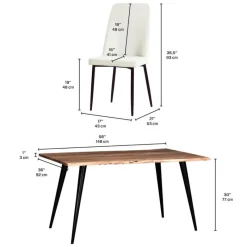 Table with 4 Chairs - White