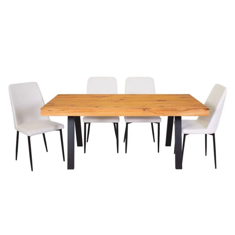 Table with 4 Chairs - White