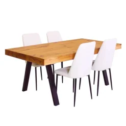 Table with 4 Chairs - White