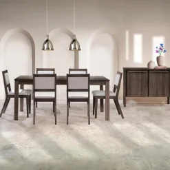 Arboit Poitras Table with Extension Leaf (54" to 70") and 6 Chairs -