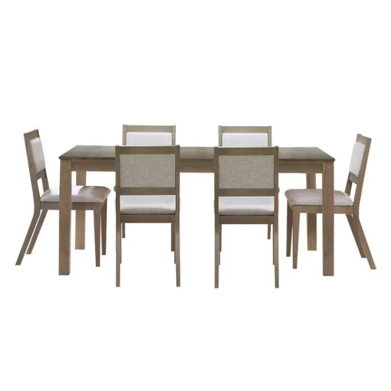 Arboit Poitras Table with Extension Leaf (54" to 70") and 6 Chairs - Ash Wood