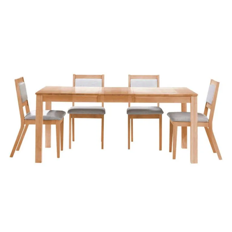 Arboit Poitras Table with Extension Leaf (54" to 70") and 4 Chairs - Natural