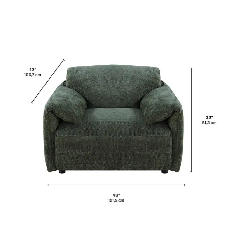 Textured Velvet Feather-Filled Armchair -