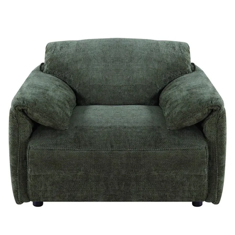 Textured Velvet Feather-Filled Armchair -