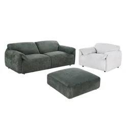 Textured Velvet Ottoman on Casters -