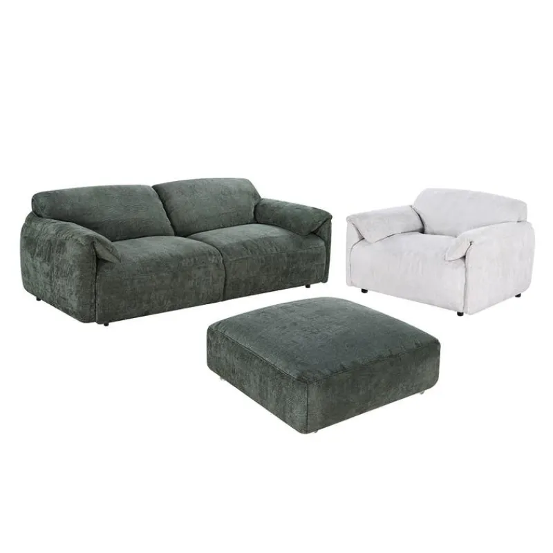 Textured Velvet Ottoman on Casters -