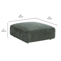 Textured Velvet Ottoman on Casters -