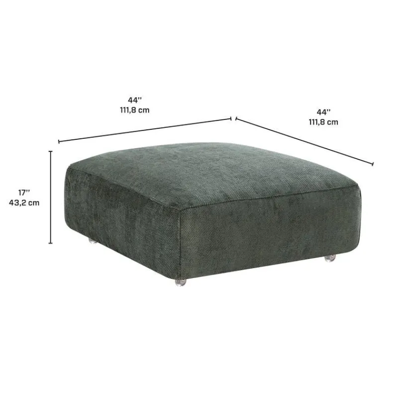 Textured Velvet Ottoman on Casters -