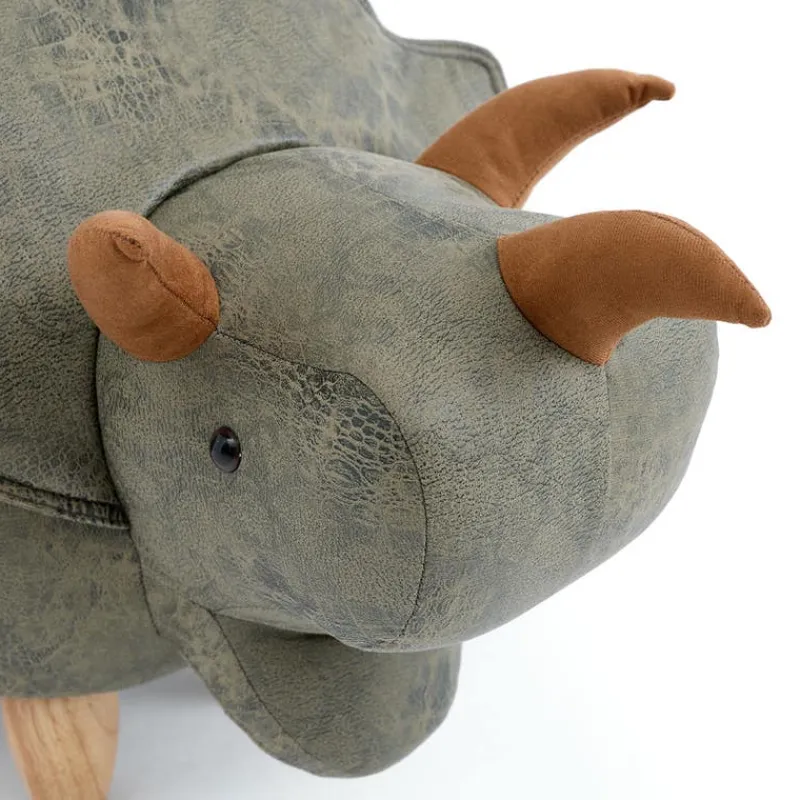 Triceratops-Shaped Kids Pouf – 37.8" x 14.2" x 14.6"