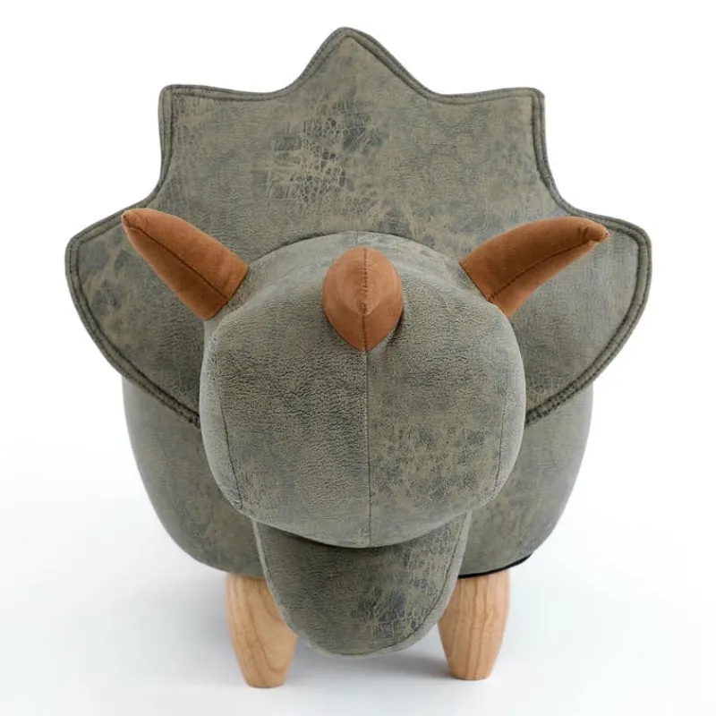 Triceratops-Shaped Kids Pouf – 37.8" x 14.2" x 14.6"