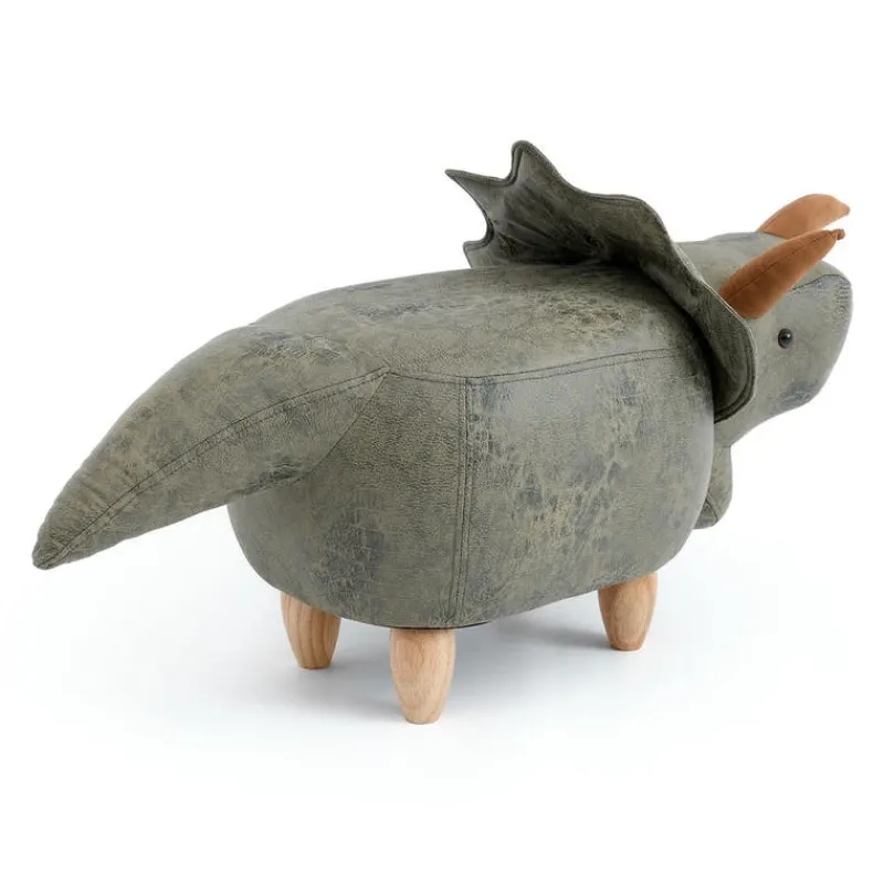 Triceratops-Shaped Kids Pouf – 37.8" x 14.2" x 14.6"