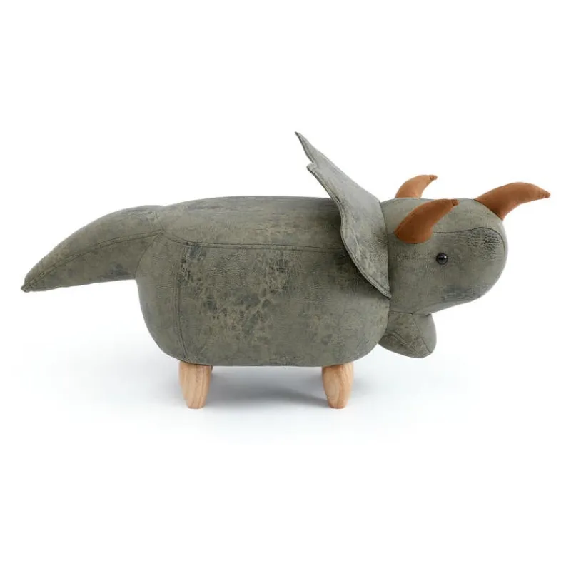 Triceratops-Shaped Kids Pouf – 37.8" x 14.2" x 14.6"