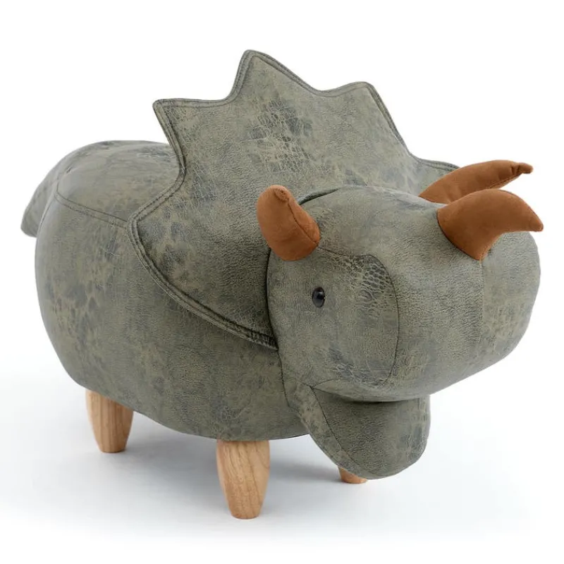 Triceratops-Shaped Kids Pouf – 37.8" x 14.2" x 14.6"