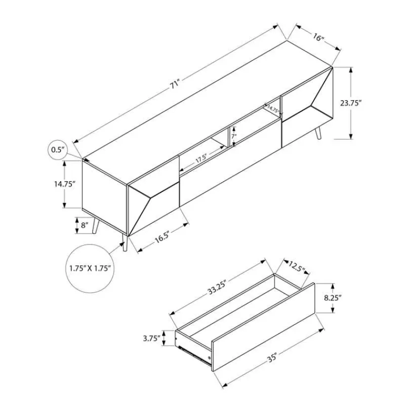 Monarch TV Stand 72" -