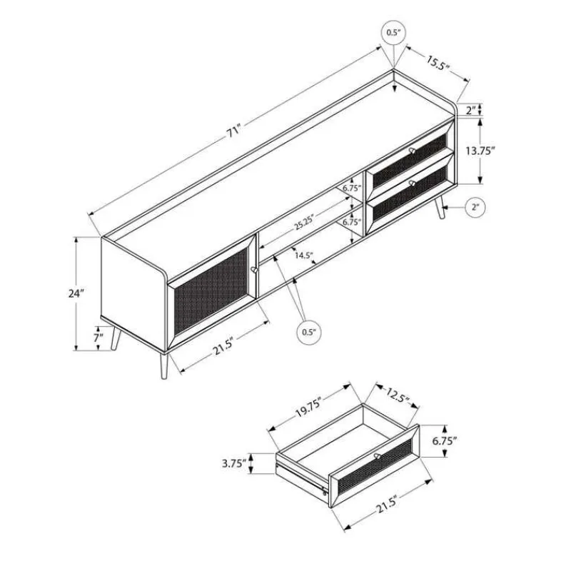 Monarch TV Stand 72" -
