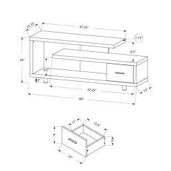 Monarch TV Stand with Drawer 60" -
