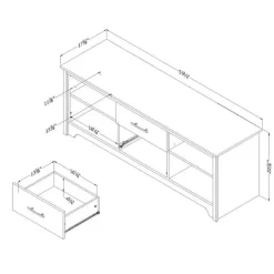 Meubles South Shore TV Stand with Drawers 60