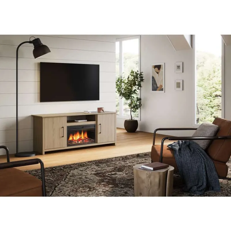 Meubles South Shore TV Stand with Electric Fireplace 60" - South Shore
