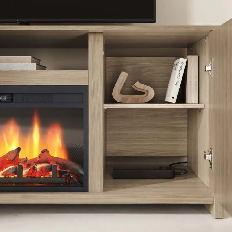 Meubles South Shore TV Stand with Electric Fireplace 60" - South Shore