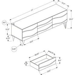 Monarch TV Stand with Storage 72" -