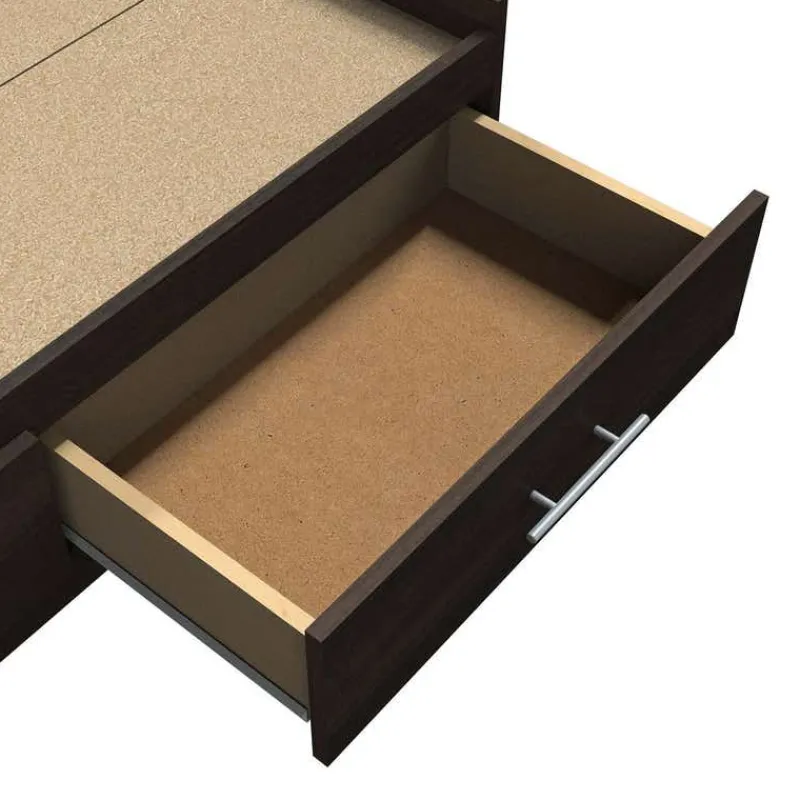 SUA-V Twin Bed with 3-Drawer Storage and Headboard (39")