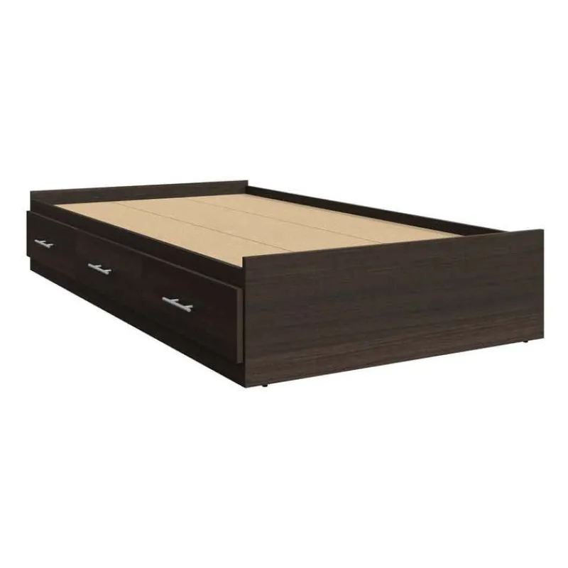 SUA-V Twin Bed with 3-Drawer Storage and Headboard (39")