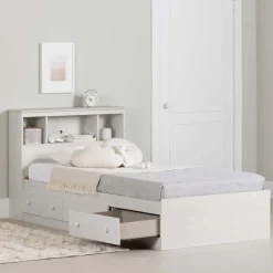 Meubles South Shore Twin Bed with 3-Drawer Storage and Headboard (39