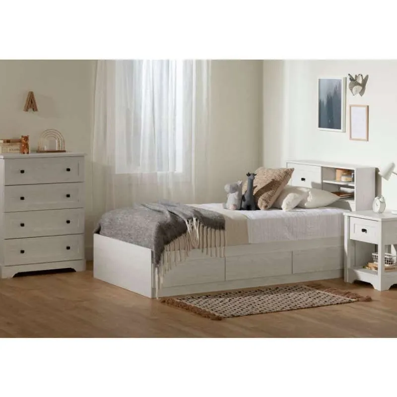 Meubles South Shore Twin Bed with 3-Drawer Storage and Headboard (39") - South Shore