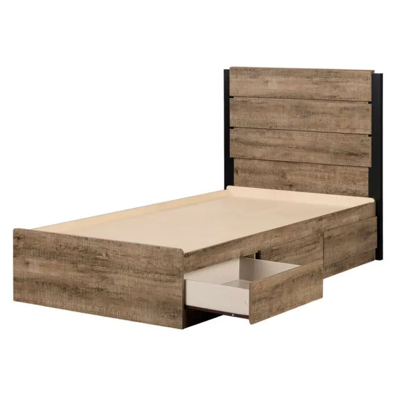Meubles South Shore Twin Bed with 3-Drawer Storage and Headboard (39") - South Shore
