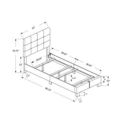 Monarch Twin Fabric Bed with Headboard (39