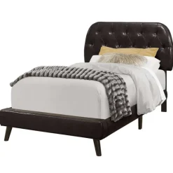 Monarch Twin Leather-Look Bed with Headboard (39")